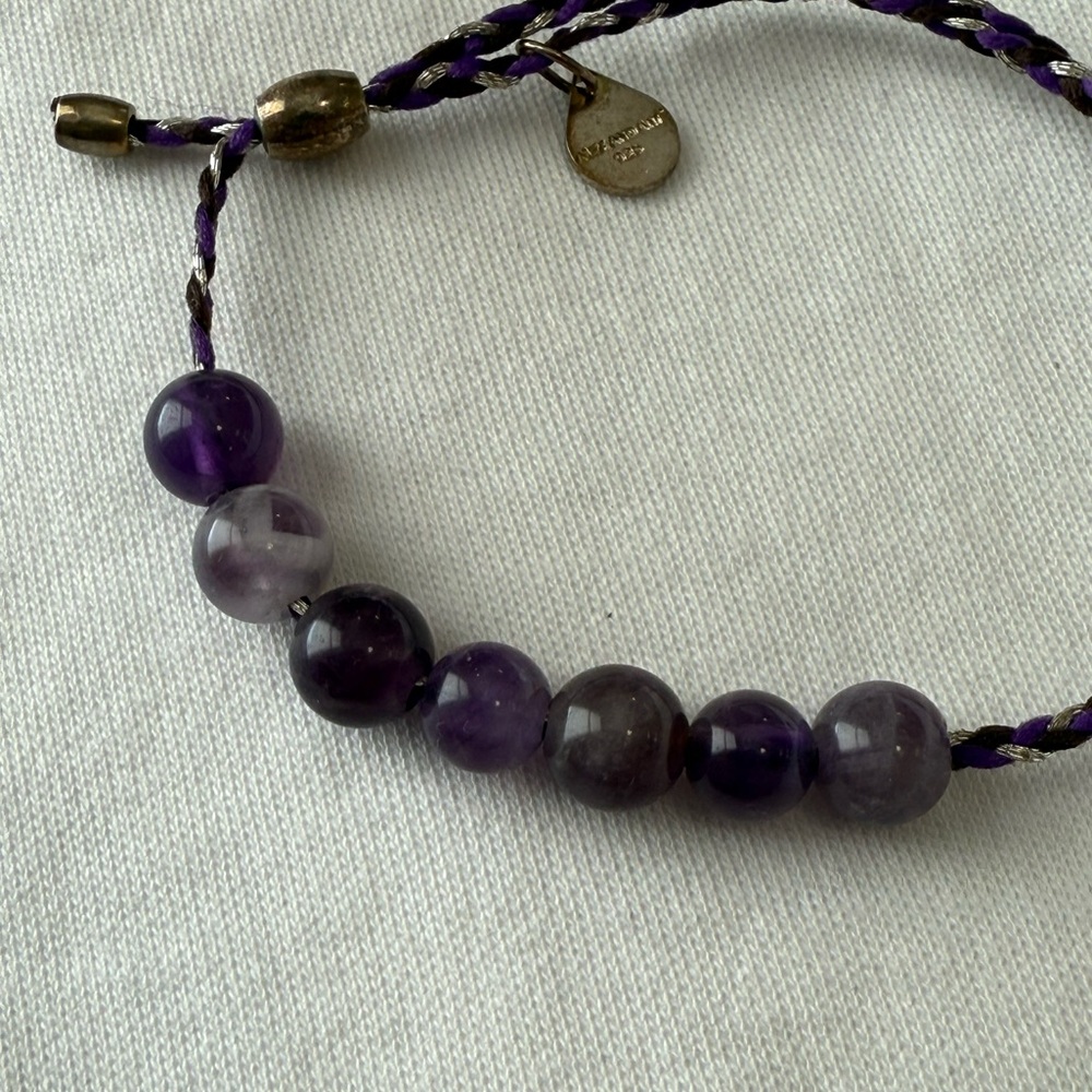 Precious Threads Onyx Amethyst Gemstone Sterling … - image 3